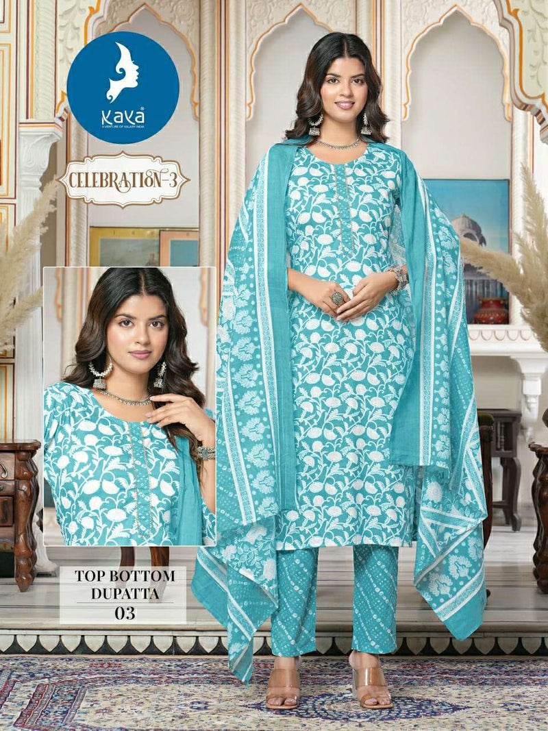 Kaya Celebration Vol 3 Cotton Printed Designer Daily Wear Combo Set Of Kurti