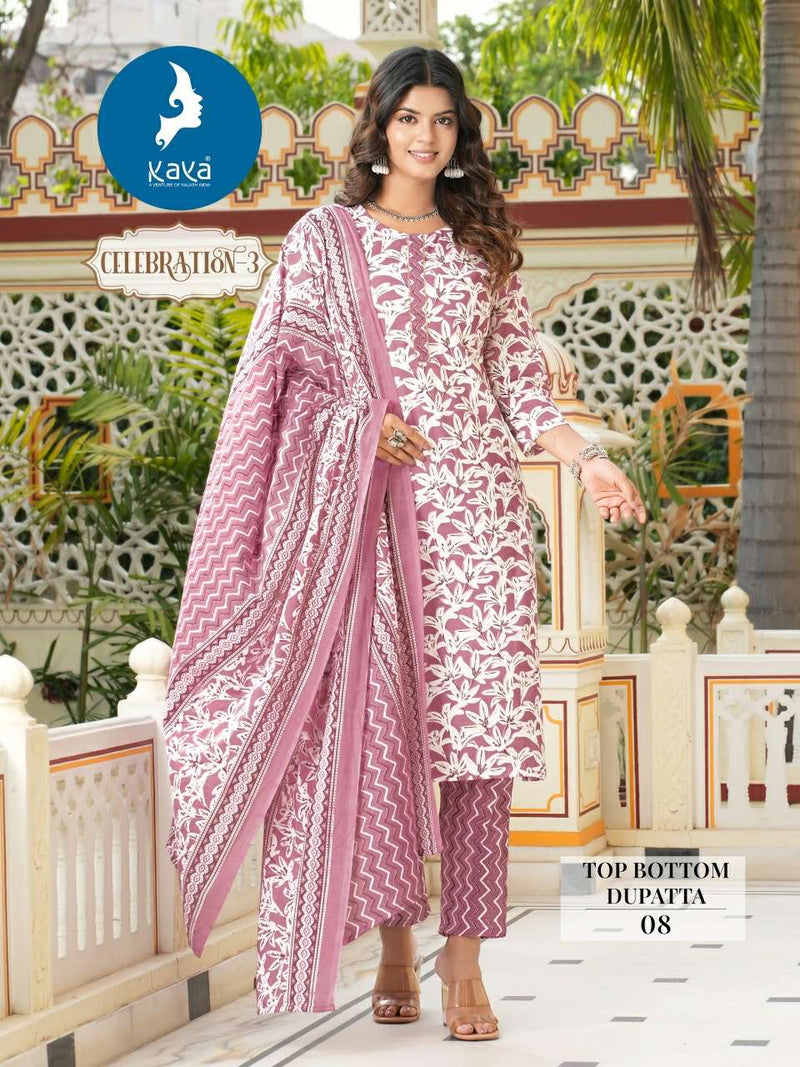 Kaya Celebration Vol 3 Cotton Printed Designer Daily Wear Combo Set Of Kurti