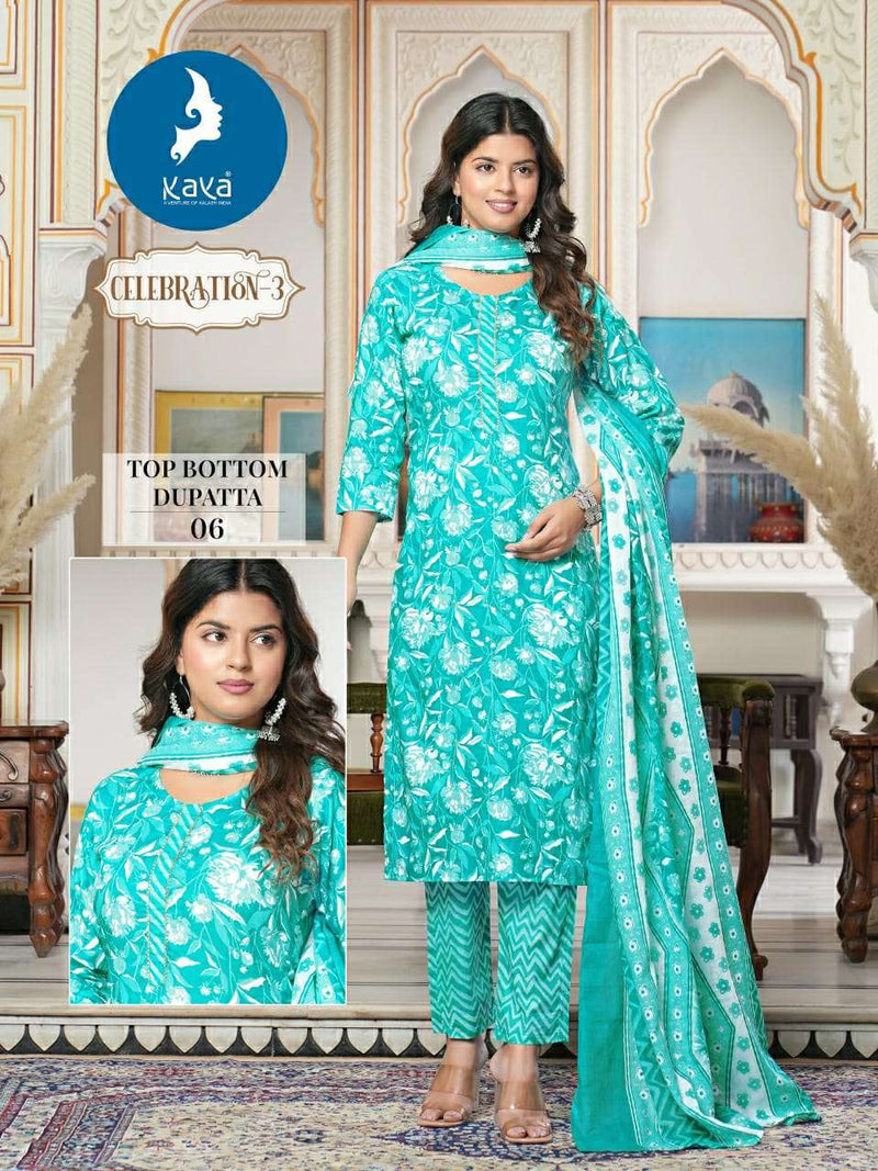 Kaya Celebration Vol 3 Cotton Printed Designer Daily Wear Combo Set Of Kurti