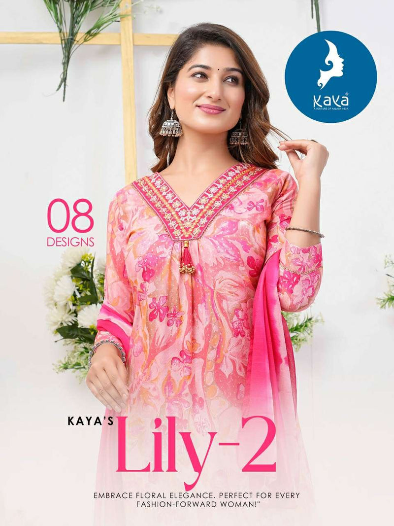 Kaya Lily Vol 2 Rayon Printed Heavy Designer Party Wear Combo Set Of Kurti