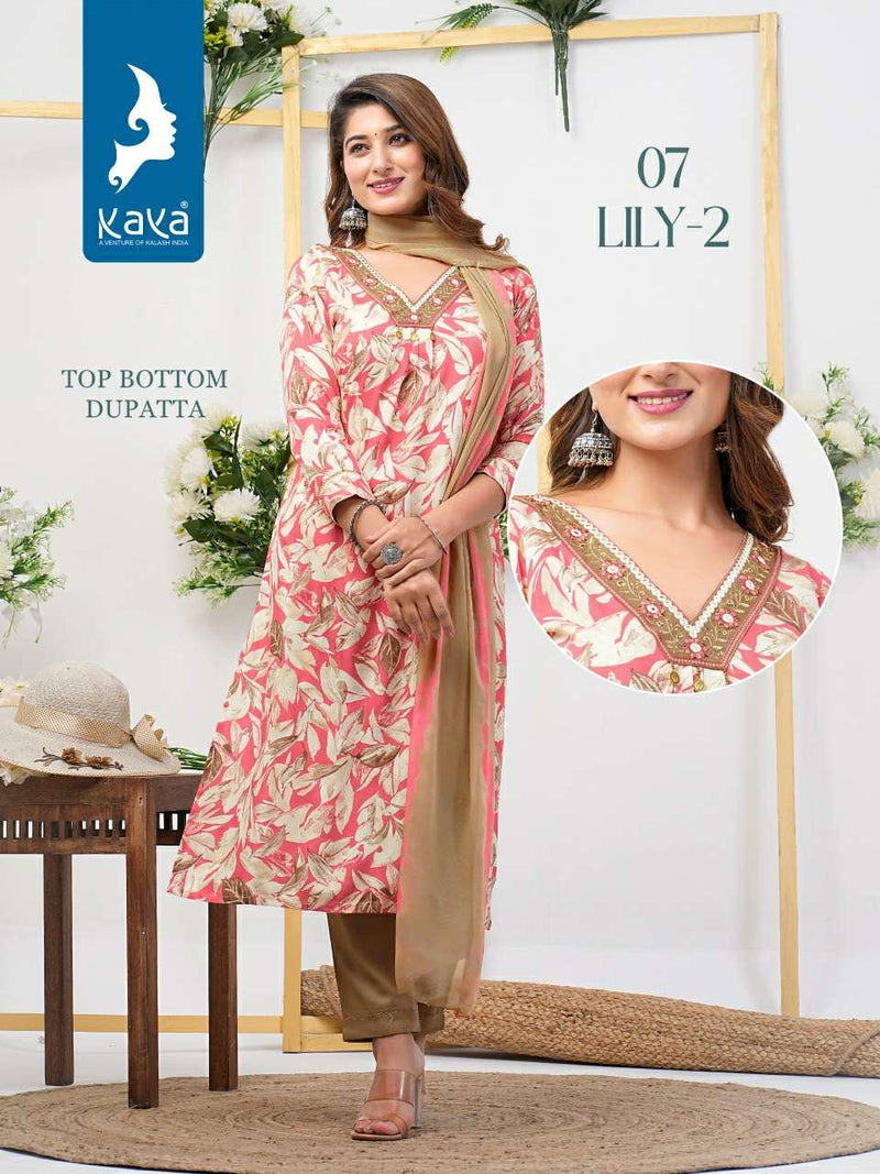 Kaya Lily Vol 2 Rayon Printed Heavy Designer Party Wear Combo Set Of Kurti