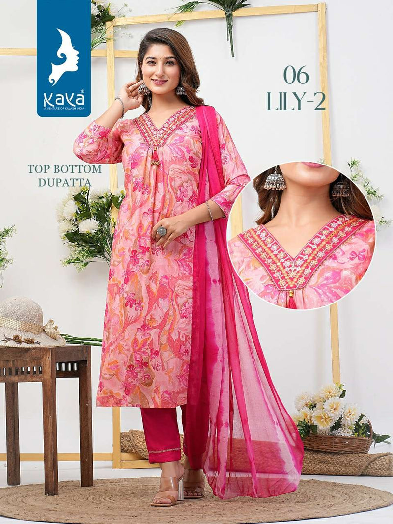 Kaya Lily Vol 2 Rayon Printed Heavy Designer Party Wear Combo Set Of Kurti