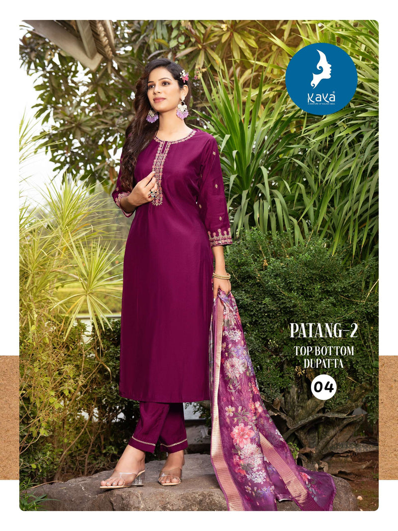 Kaya Patang Vol 2 Pure Roman Silk Fancy Traditional Wear Kurti