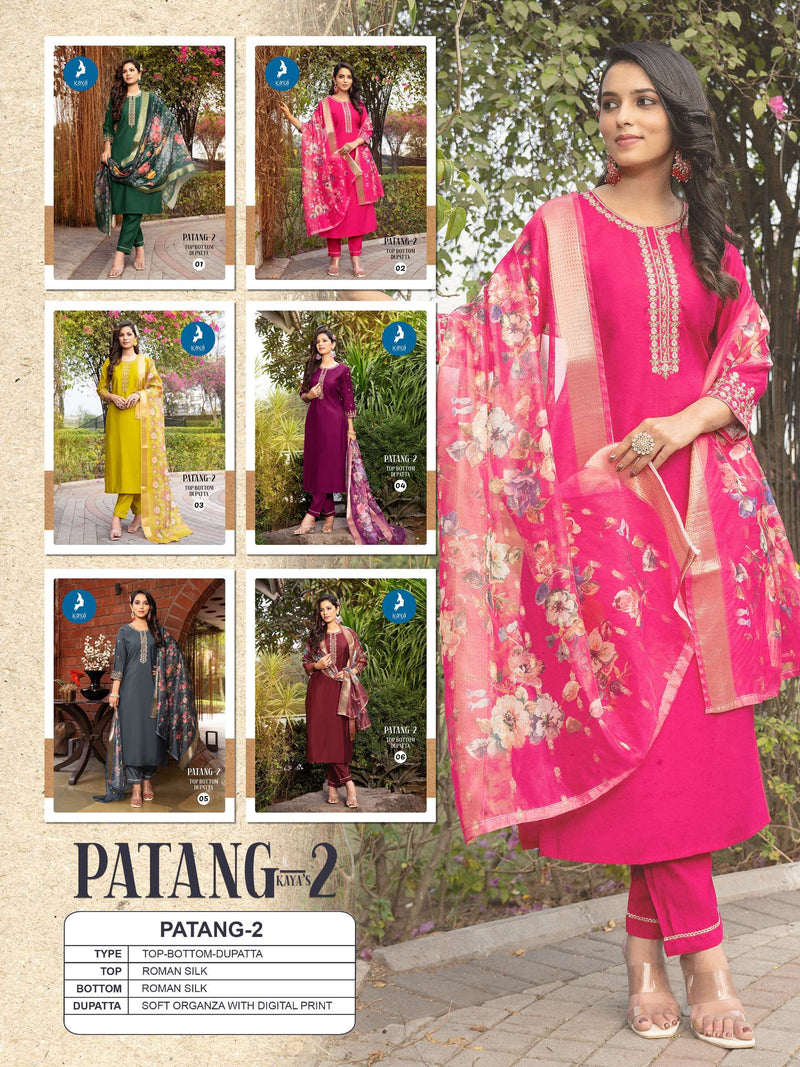 Kaya Patang Vol 2 Pure Roman Silk Fancy Traditional Wear Kurti