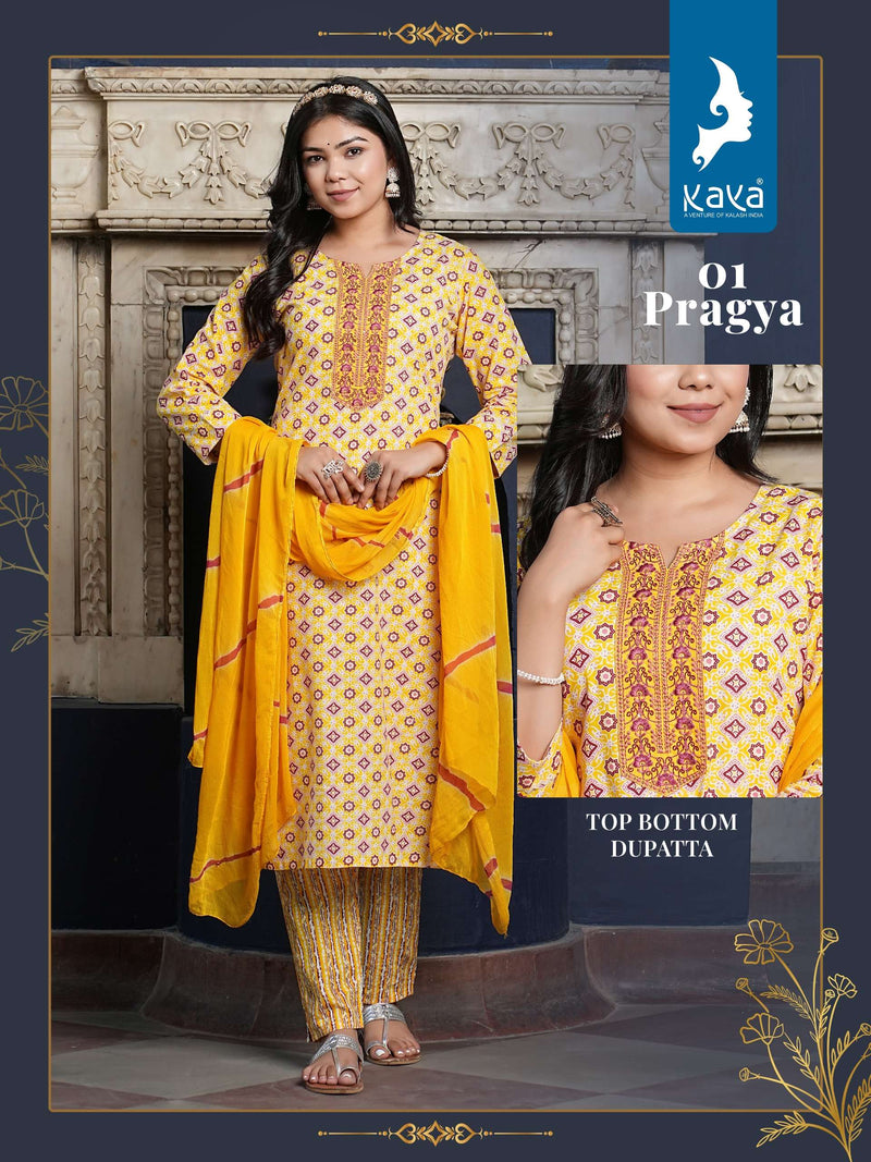 Kaya Pragya Cotton Print Fancy Combo Set Designer Kurti