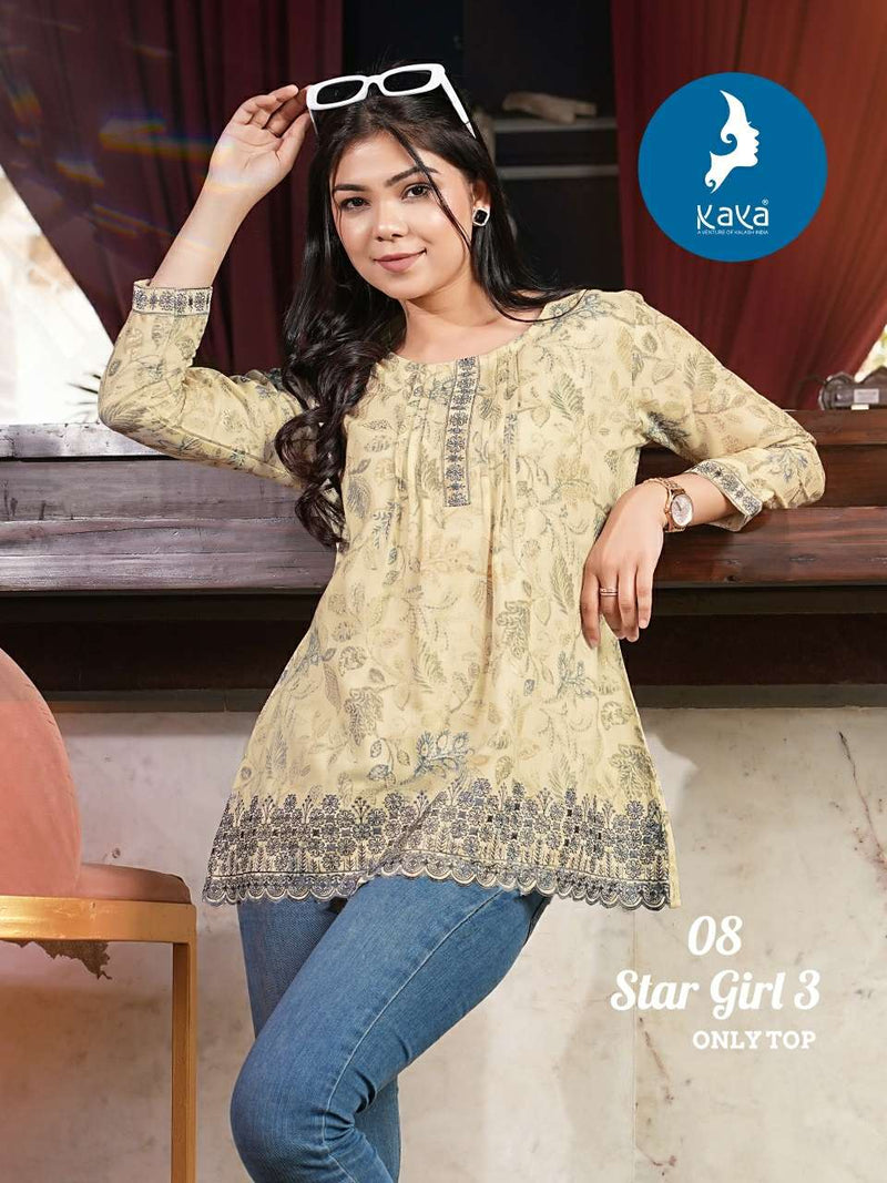 Kaya Star Girl Vol 3 Capsule Print With Foil Western Wear Daily Wear Short Tops