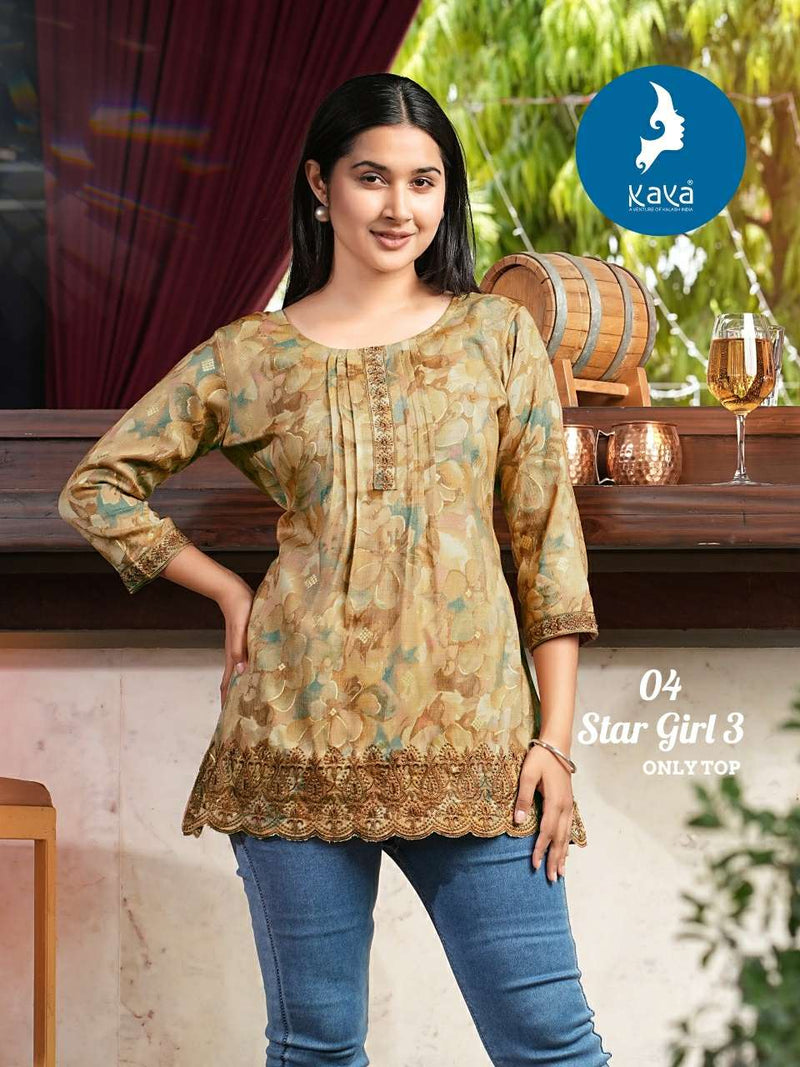 Kaya Star Girl Vol 3 Capsule Print With Foil Western Wear Daily Wear Short Tops