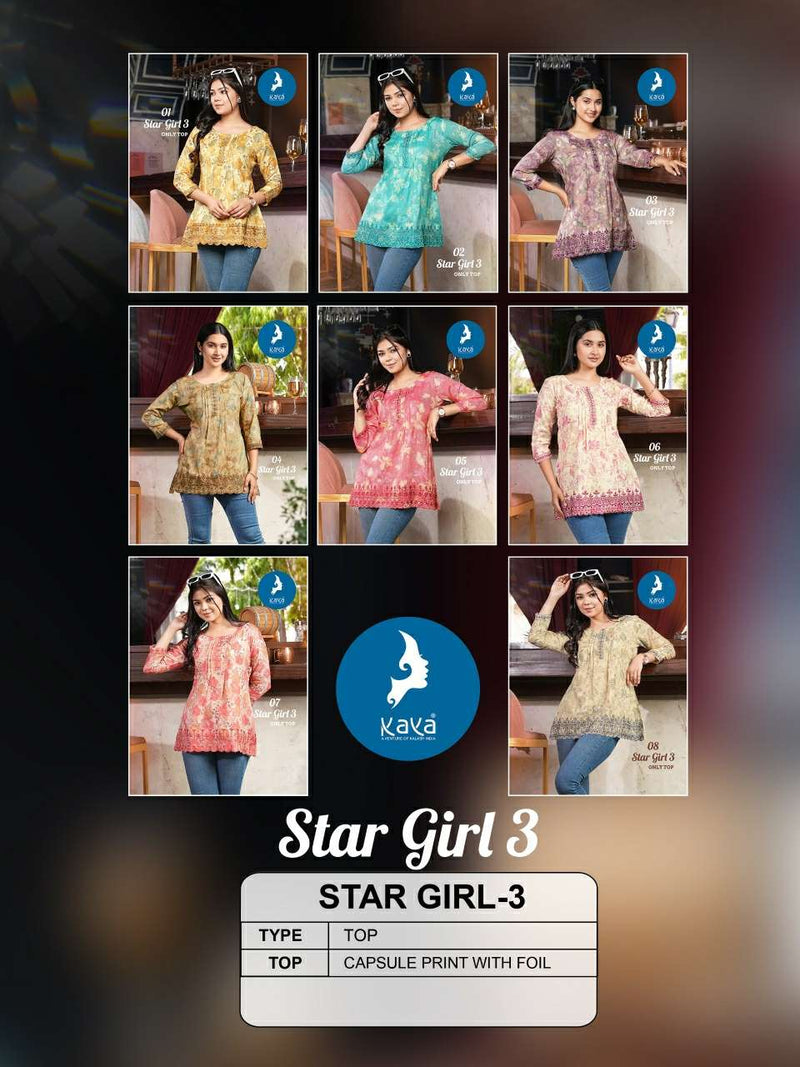 Kaya Star Girl Vol 3 Capsule Print With Foil Western Wear Daily Wear Short Tops