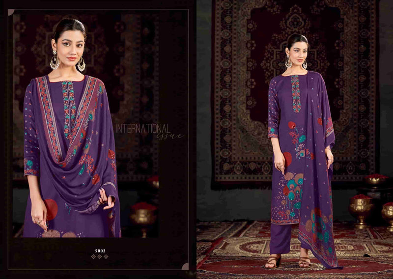 Kesar Karachi Zeenat 5001 Embroidered Digital Printed Pashmina Dress Material
