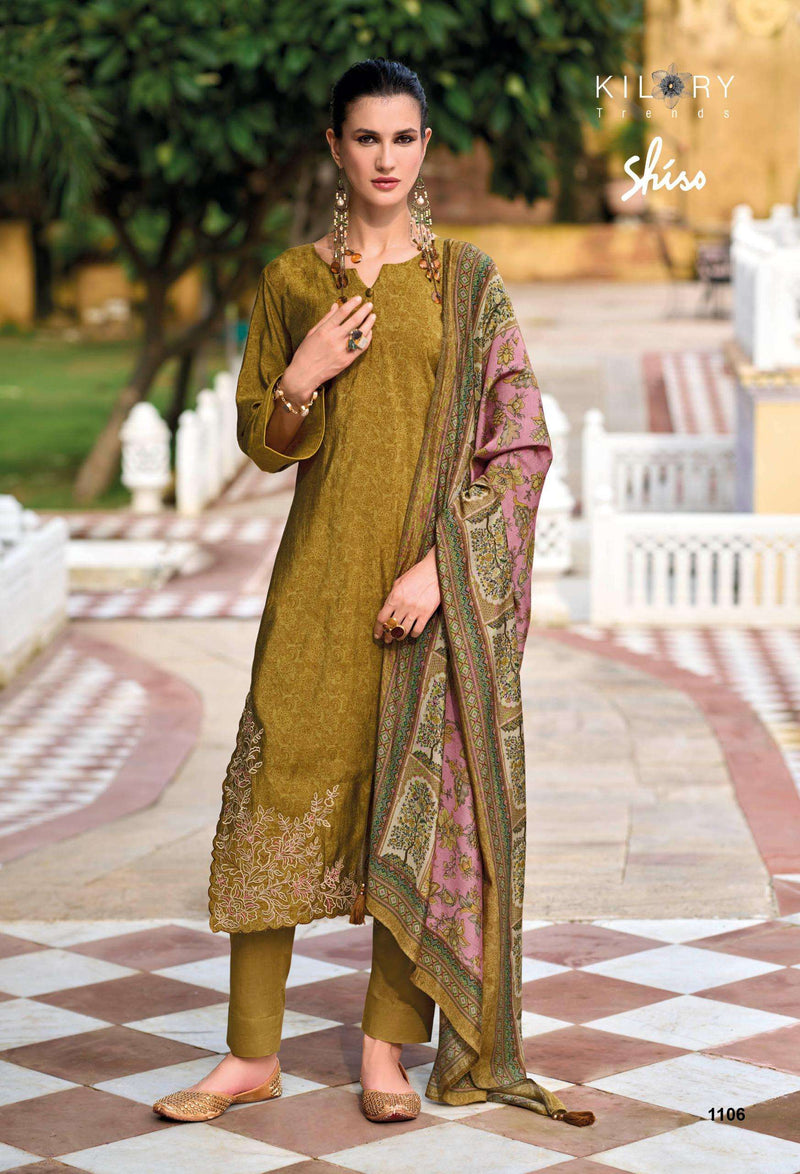 Kilory Trends Shiso Viscose Modal Silk Digital Print Embroidery Work Salwar Suit