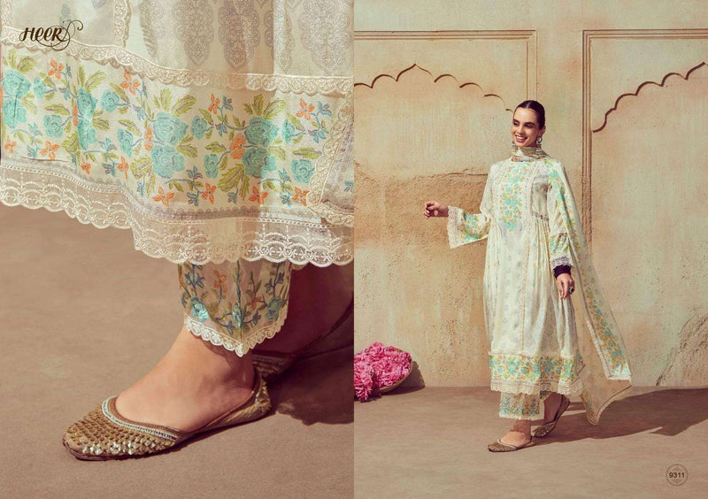 Kimora Guls Muslin With Digital Print And Organza Scale- Loped Borders Designer Salwar Kameez