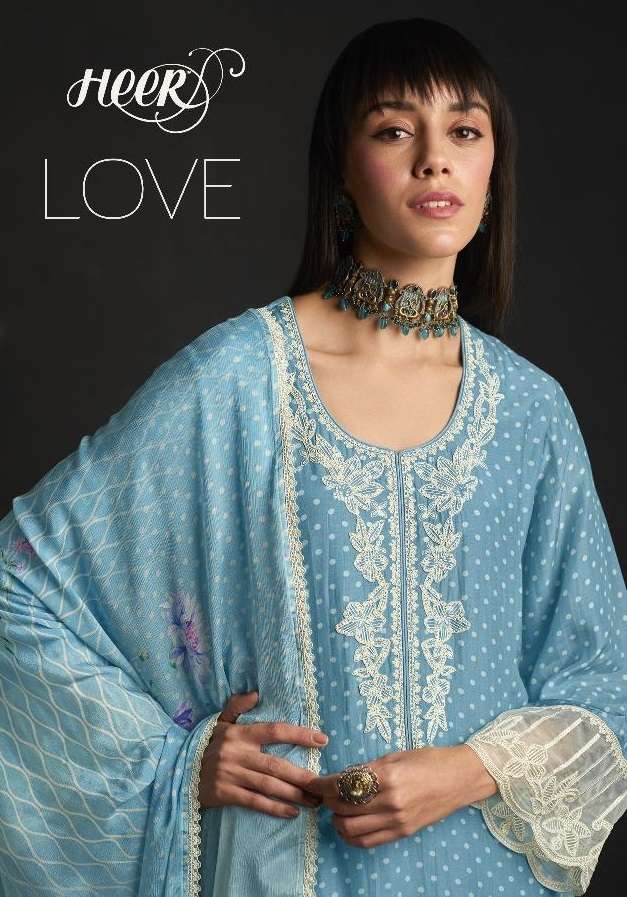 Kimora Heer Love Muslin Embroidered Digital Print Work Salwar Suit