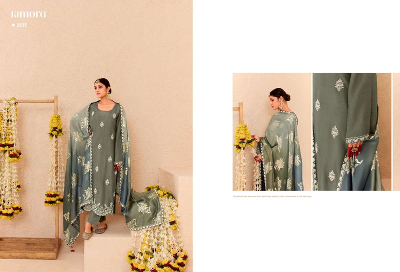 Kimora Sajda Vol 53 Pure Bemberg Silk Pearl Embroidery Work Salwar Suit