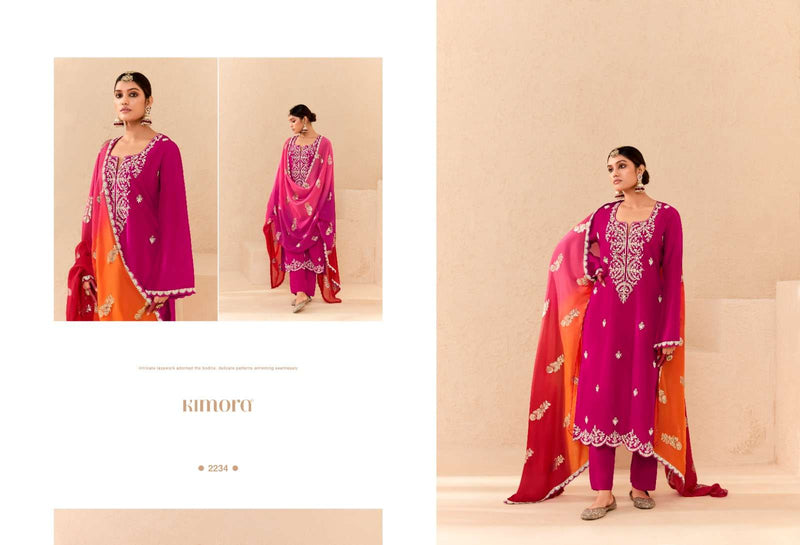 Kimora Sajda Vol 53 Pure Bemberg Silk Pearl Embroidery Work Salwar Suit