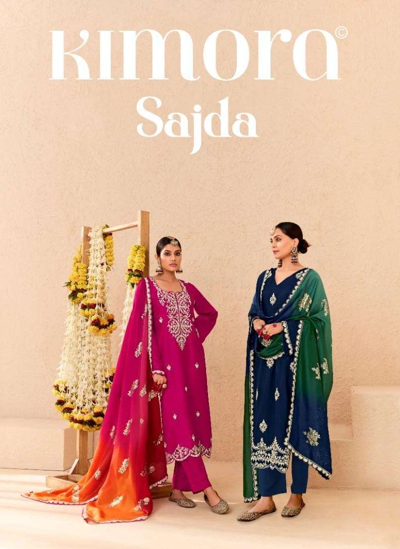 Kimora Sajda Vol 53 Pure Bemberg Silk Pearl Embroidery Work Salwar Suit