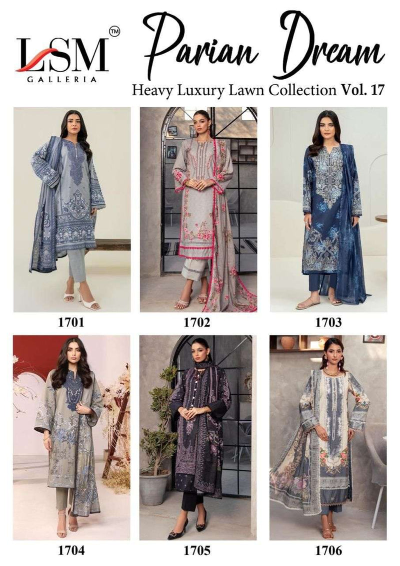 LSM Galleria Parian Dream Vol.17 – Heavy Luxury Lawn Collection 2025 | Premium Unstitched Suits