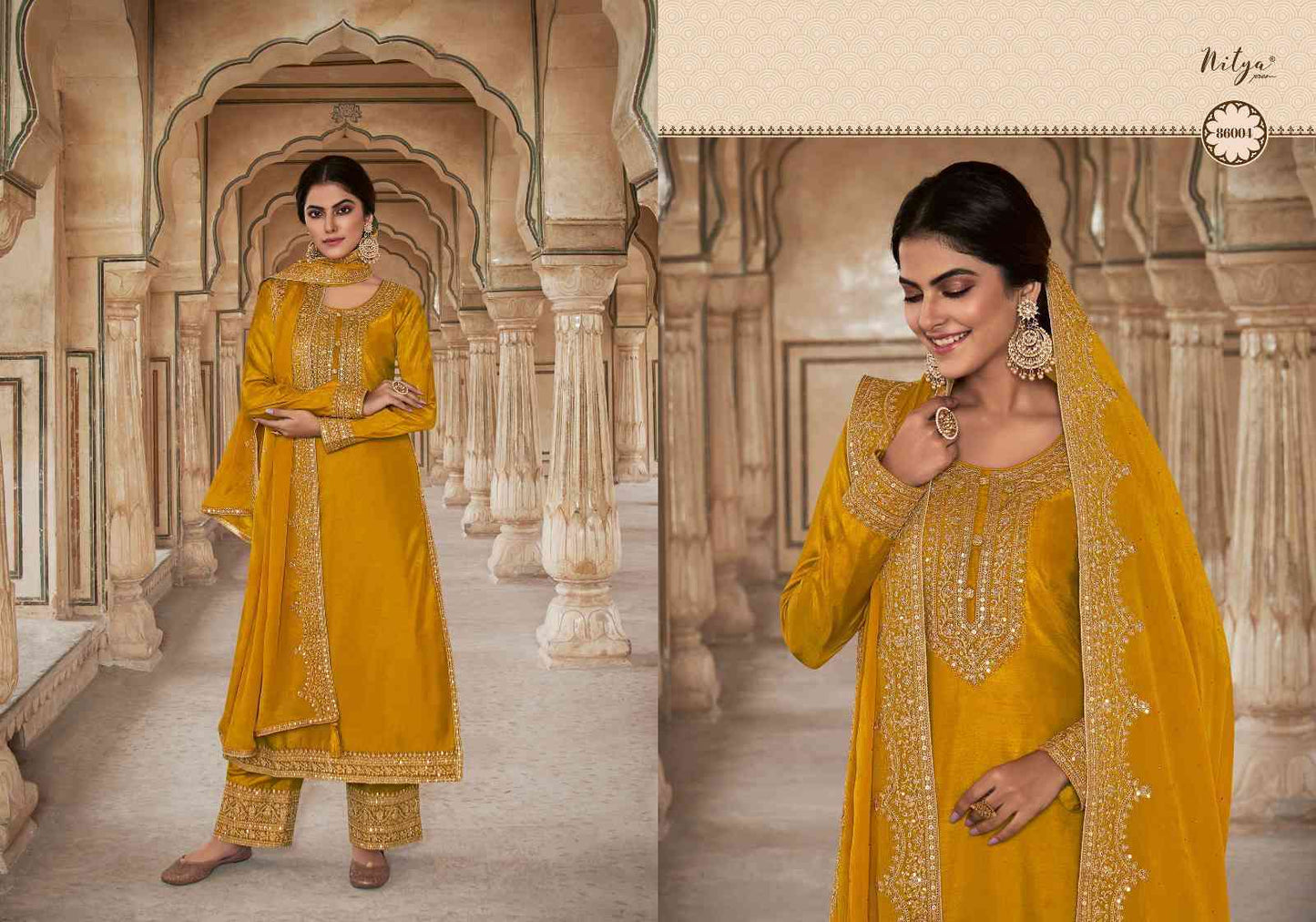 Lt Nitya Vol 186 Dola Silk Heavy Embroidery Salwar Suits