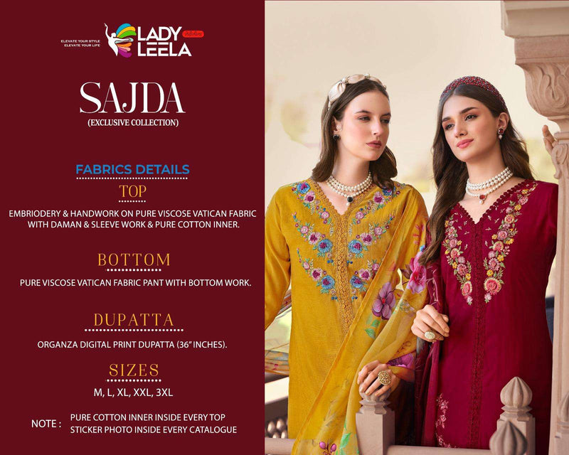 Lady Leela Sajda Viscose Embroidery Handwork Fancy Designer Kurti