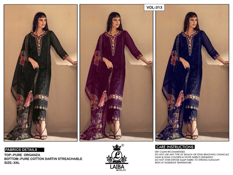 Laiba Designer Vol 313 Organza With Crepe Designer Pret Kurti