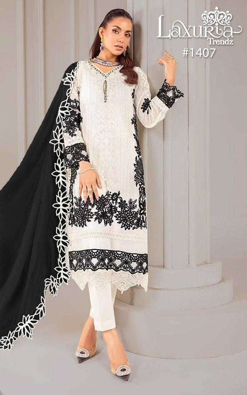 Laxuria Trendz 1407 Georgette Modern Pakistani Printed Party Wear Combo Set Of Pret Kurti