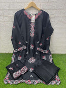 Laxuria Trendz 1570 Satin Embroidered Work Cutwork Designer Pret Kurti