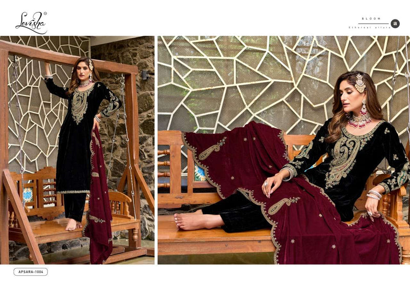 Levisha Apsara Pure Velvet Embroidery Work Pakistani Salwar Kameez
