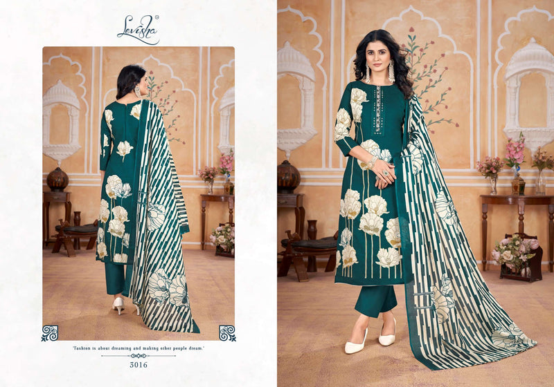 Levisha Dil Bagh Pure Cambric Cotton Designer Print Embroidery Work Salwar Suit