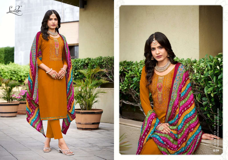 Levisha Nivisha Vol 9 Rayon Slub With Embroidery & Swarovski Work Salwar Kameez