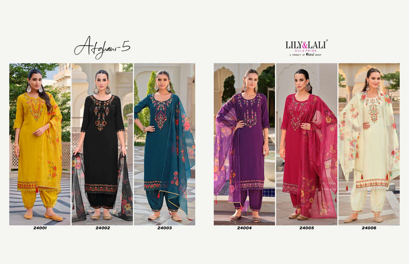 Lily And Lali Afghani Vol 5 Milan Silk Embroidery Handwork Kurti