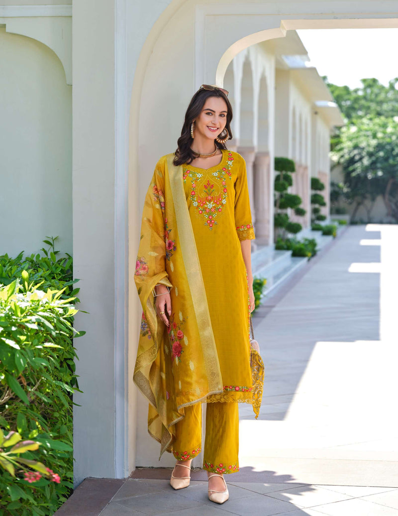 Lily & Lali Rubab Vol 2 Pure Silk Jacquard Handwork Embroidered Work Kurti