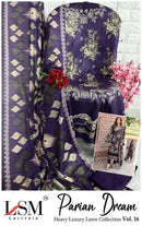 Lsm Galleria Parian Dreams Vol 16 Pure Lawn Cotton Printed Karachi Salwar Suit