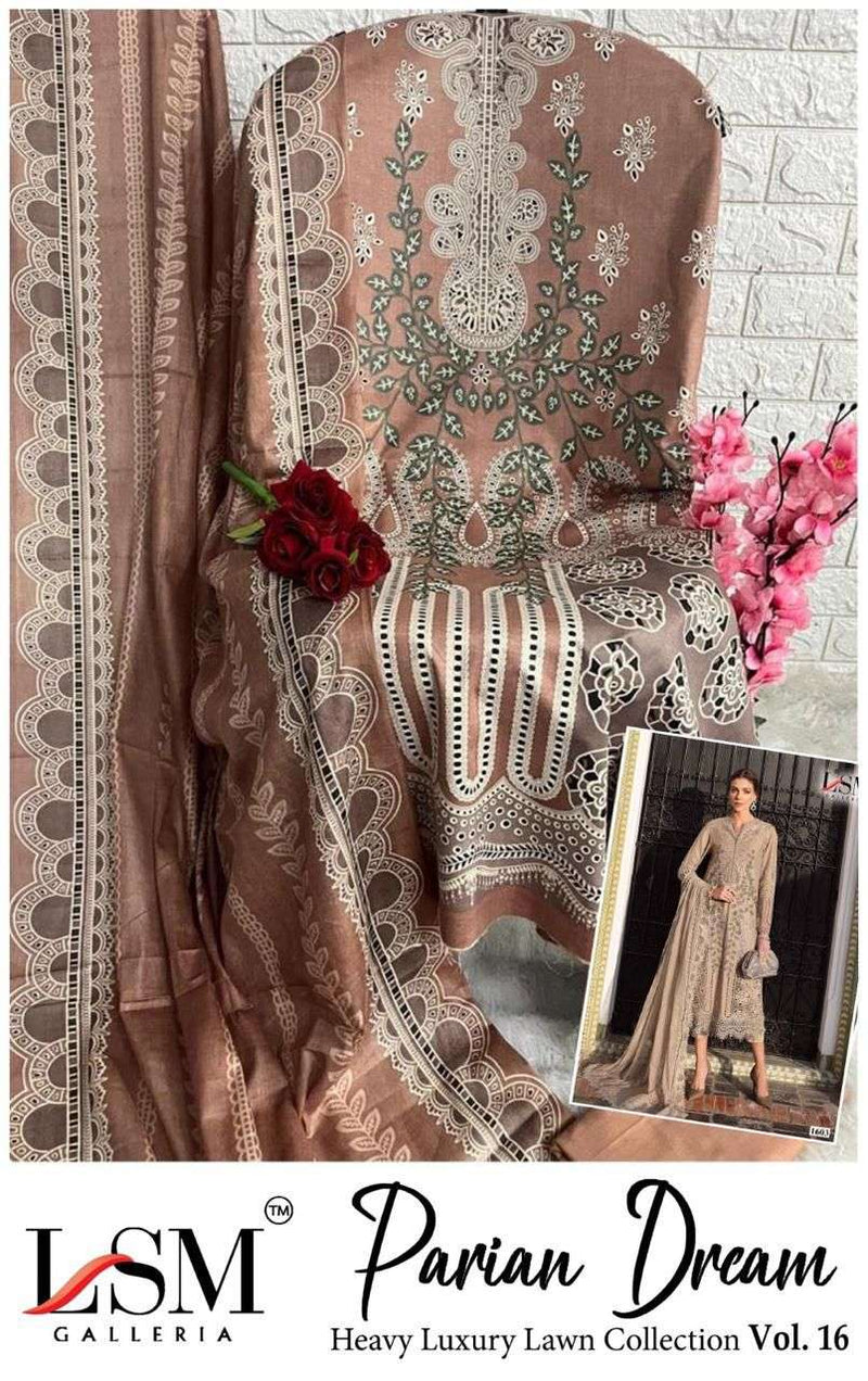Lsm Galleria Parian Dreams Vol 16 Pure Lawn Cotton Printed Karachi Salwar Suit