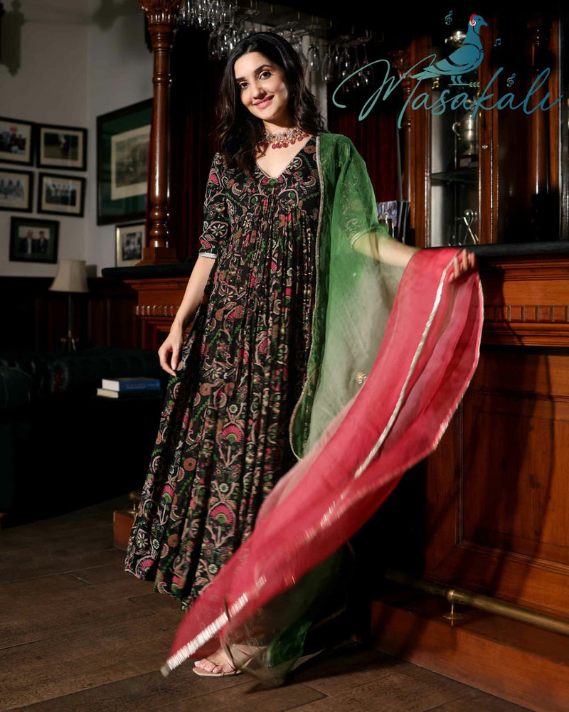 Mf Masakali Vol 4 Muslin Silk Digital Printed Casual Wear Gown With Pant