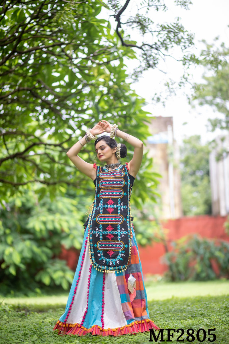 Elegant Navratri Kurti for Women: Pure Cotton with Embroidery