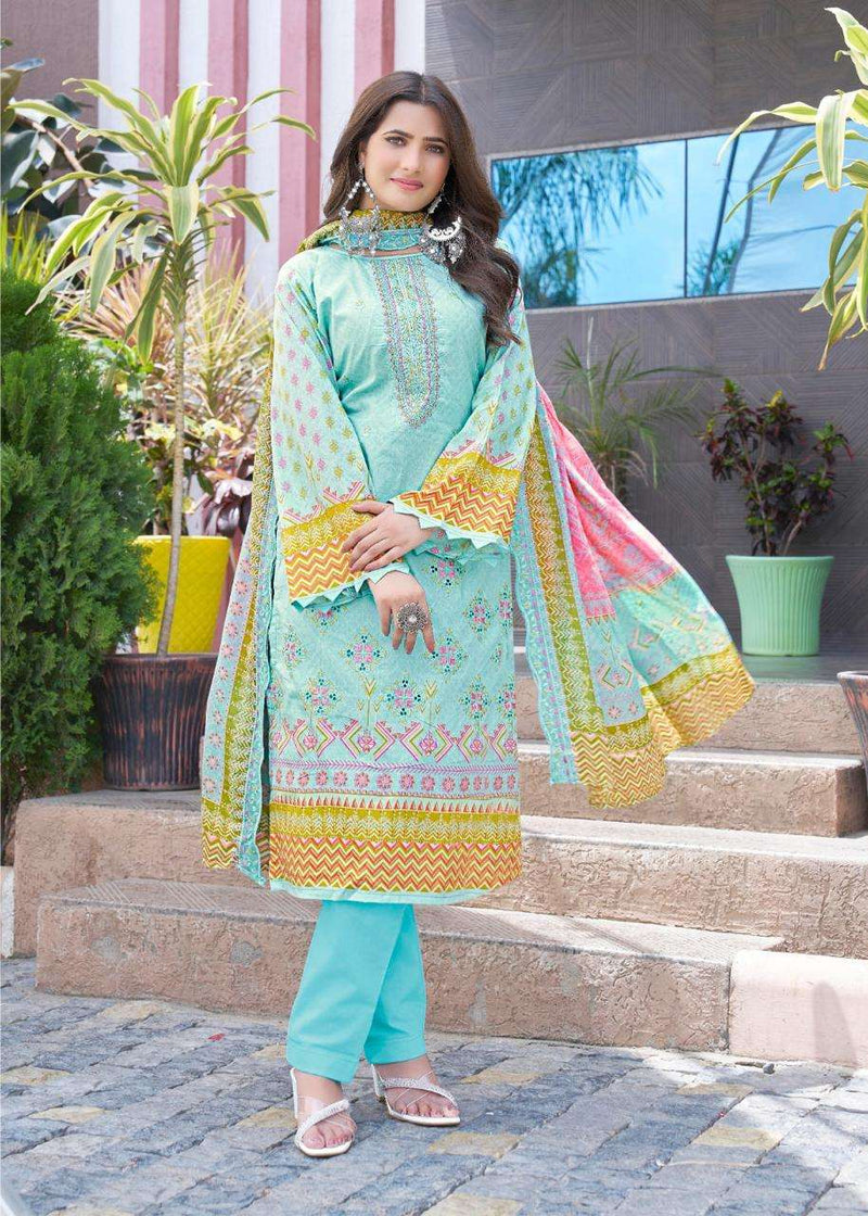 Majesty Bin Saeed Vol 6 Lawn Cotton Self Embroidery Pakistani  Casual Wear Salwar Kameez