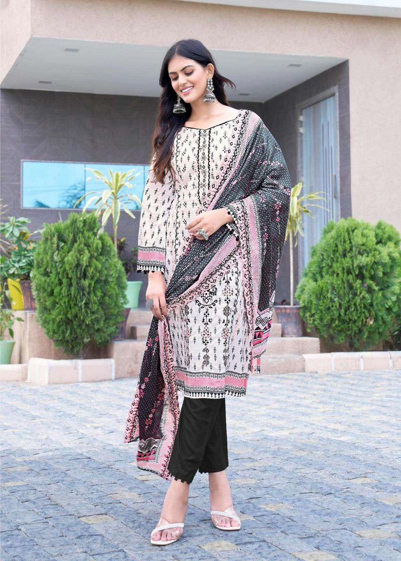 Majesty Bin Saeed Vol 6 Lawn Cotton Self Embroidery Pakistani  Casual Wear Salwar Kameez