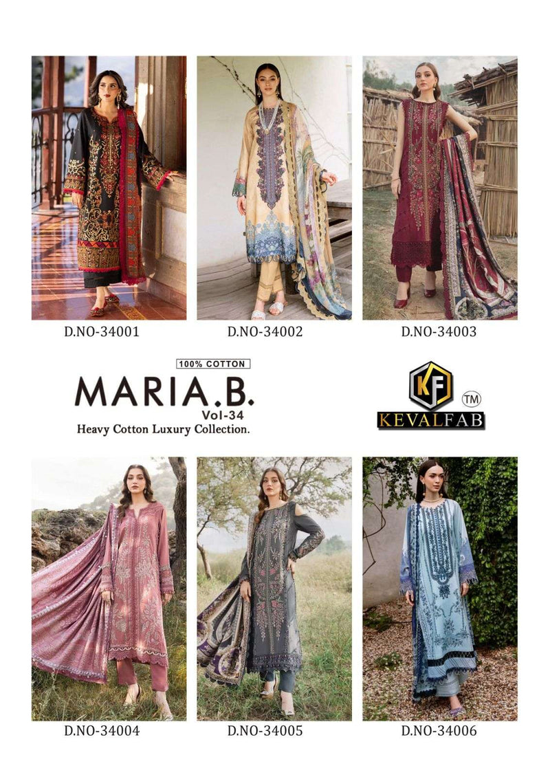 Keval Fab Maria B Vol 34 Heavy Cotton Print Salwar Suit