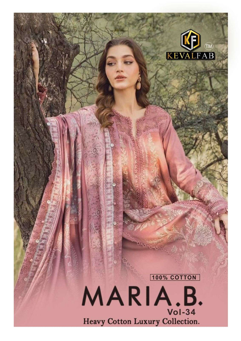 Keval Fab Maria B Vol 34 Heavy Cotton Print Salwar Suit