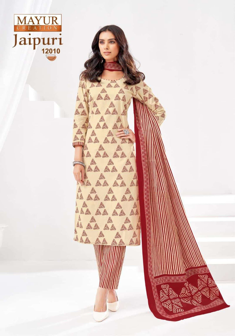 Mayur Creation Jaipuri Vol 12 Pure Cotton Printed Dailywear Salwar Suit