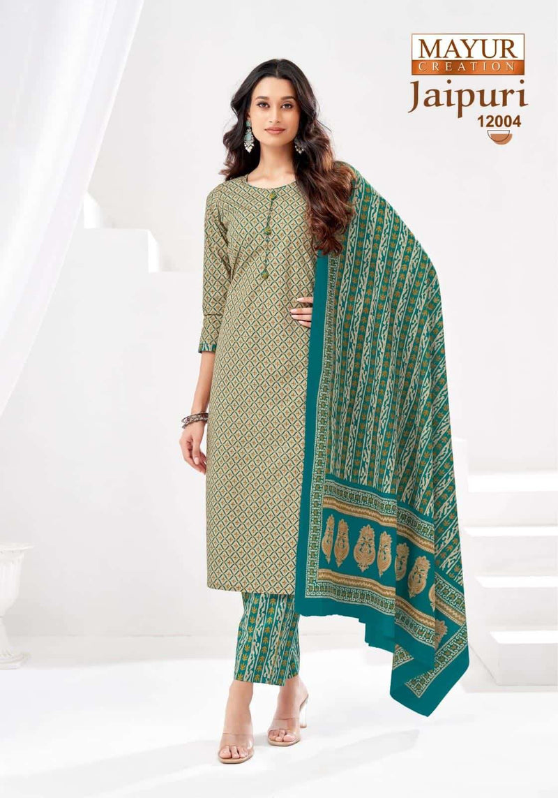 Mayur Creation Jaipuri Vol 12 Pure Cotton Printed Dailywear Salwar Suit
