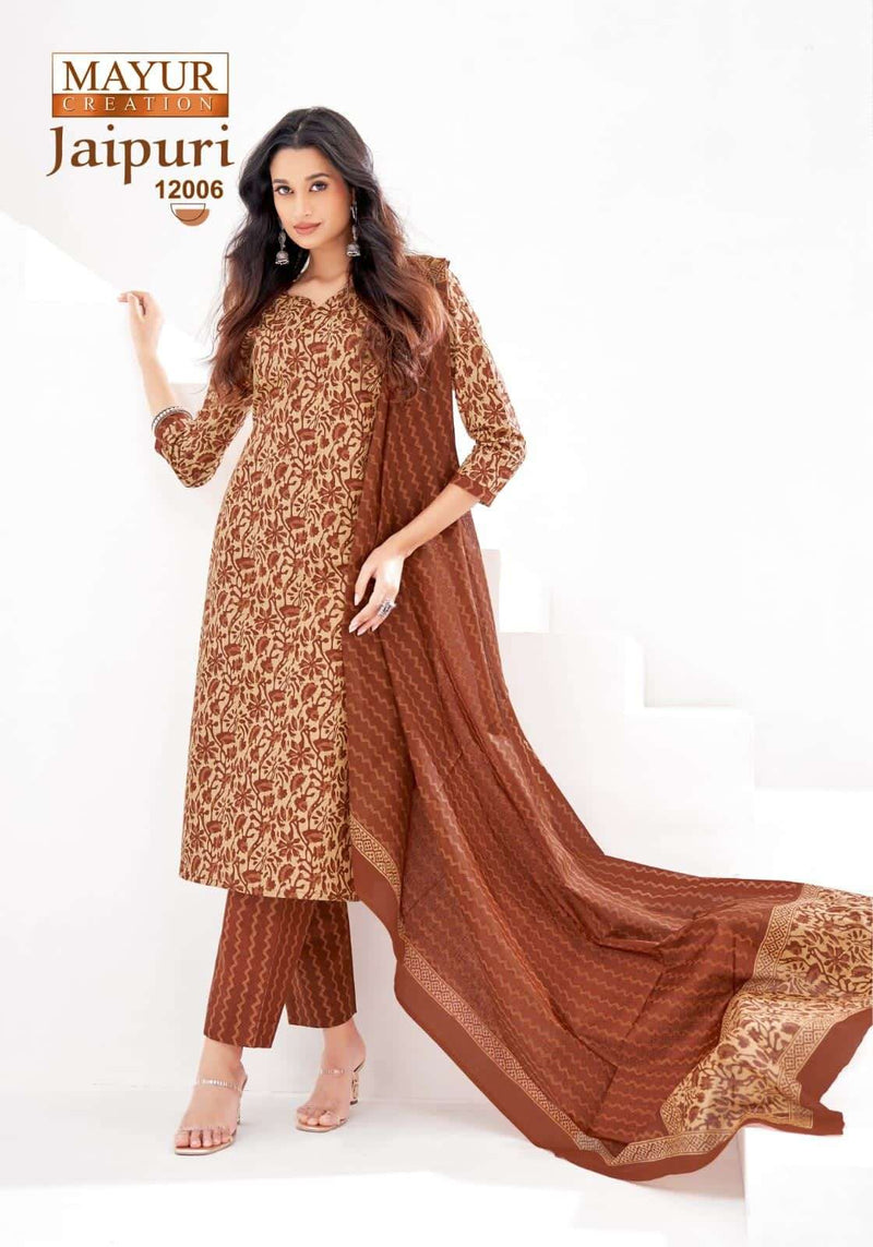 Mayur Creation Jaipuri Vol 12 Pure Cotton Printed Dailywear Salwar Suit