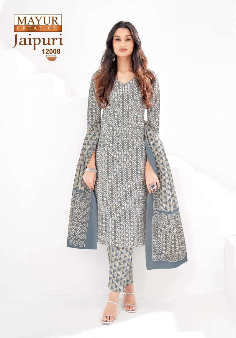 Mayur Creation Jaipuri Vol 12 Pure Cotton Printed Dailywear Salwar Suit