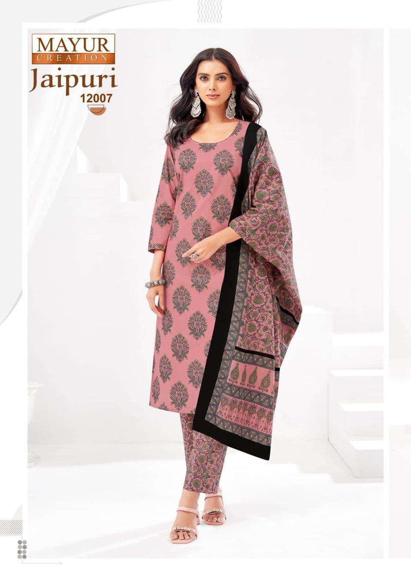 Mayur Creation Jaipuri Vol 12 Pure Cotton Printed Dailywear Salwar Suit