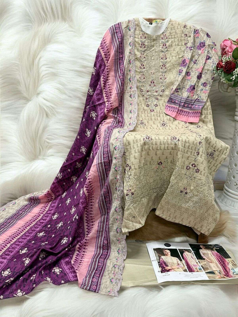 Mehboob Tex Dno 1457-1460 Pure Cotton Print With Embroidery Work Salwar Suit