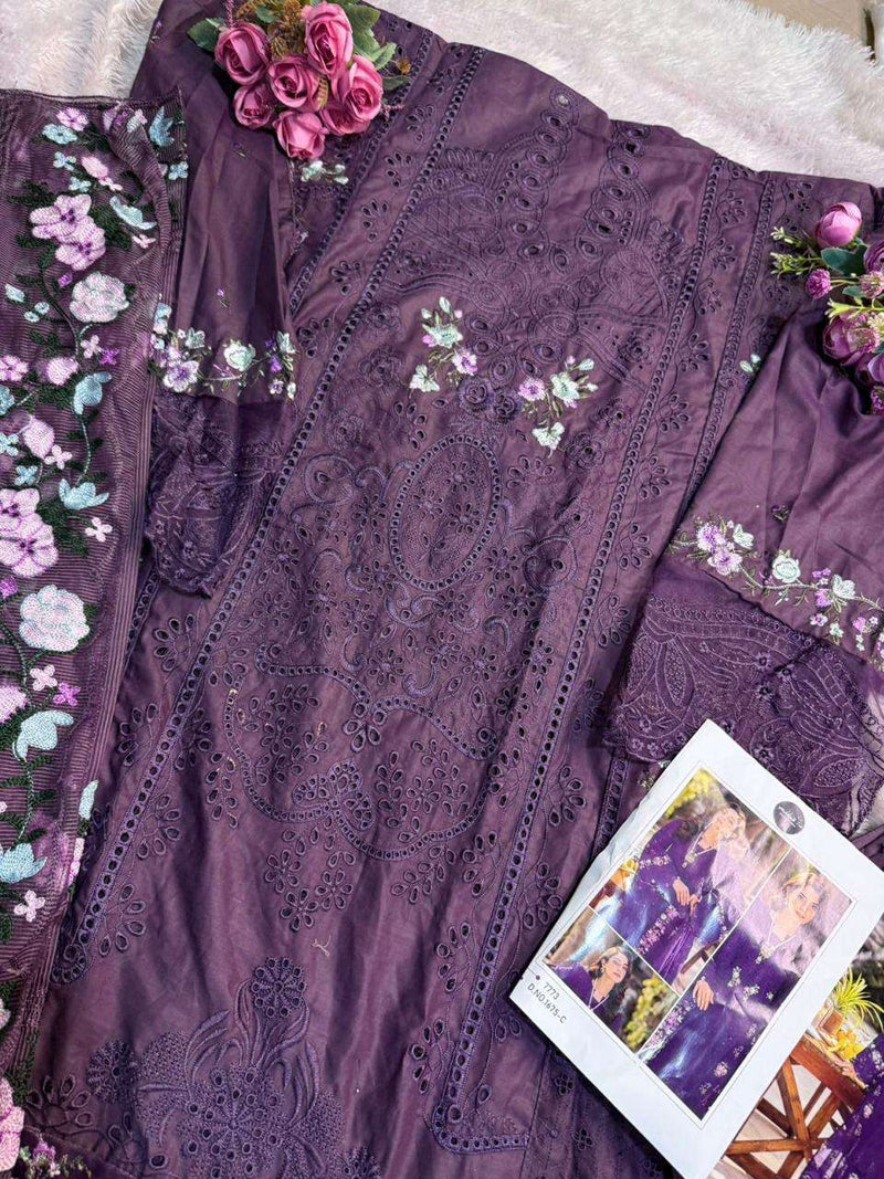 Mehboob Tex Dno 1675 Pure Cotton Embroidered Designer Pakistani Salwar Suit