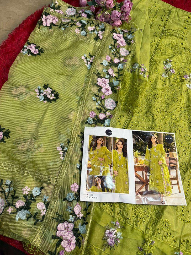 Mehboob Tex Dno 1675 Pure Cotton Embroidered Designer Pakistani Salwar Suit