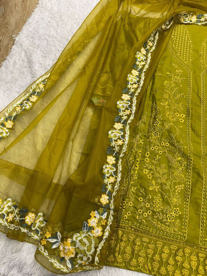 Mehboob Tex Dno 1741 Pure Cotton Embroidered Designer Salwar Suit