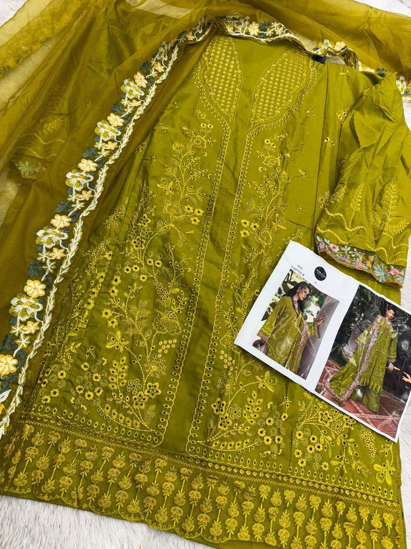 Mehboob Tex Dno 1741 Pure Cotton Embroidered Designer Salwar Suit