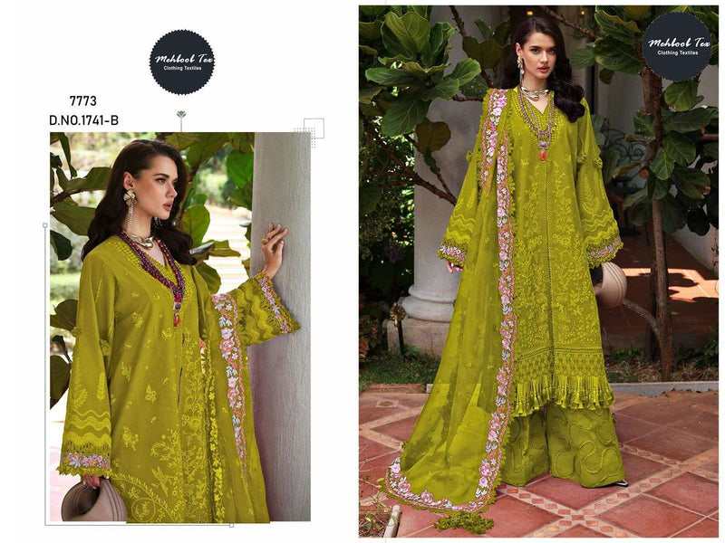 Mehboob Tex Dno 1741 Pure Cotton Embroidered Designer Salwar Suit