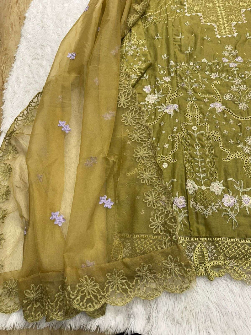 Mehboob Tex Dno 1771 Pure Cotton Embroidered Designer Salwar Suit